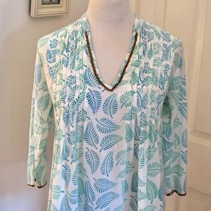 Roberta Roller Rabbit Leaf Tunic- Metal Sequins M